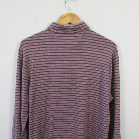 Faherty Freemont Stripe Polo Shirt Men M Long Sleeve Pima Cotton Casual 260 - Picture 7 of 9